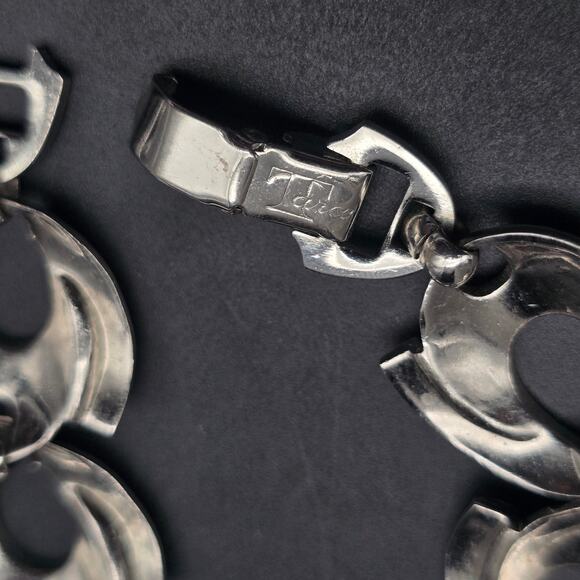 Tara Silver Tone Bracelet Vintage Jewelry Circle Open Links - Picture 9 of 10